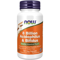 NOW - ПРОБИОТИК  8 Billion Acidophilus & Bifidus - 120 веган капсули